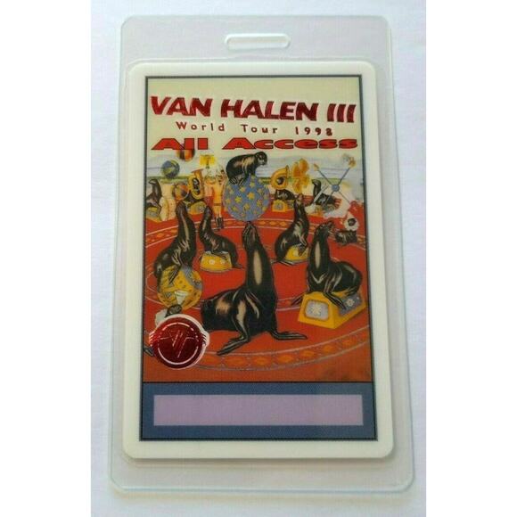 Van Halen III Backstage Pass Original All Access Circus Seals Artwork 1998 Eddie - Picture 3 of 5